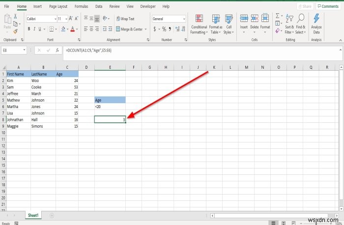 Cách sử dụng Hàm DCOUNT và DCOUNTA trong Microsoft Excel 