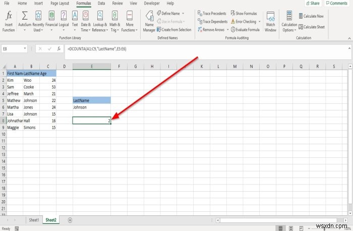 Cách sử dụng Hàm DCOUNT và DCOUNTA trong Microsoft Excel 