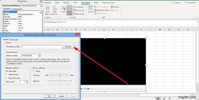 Cách phát Video và Âm thanh trong Microsoft Excel 