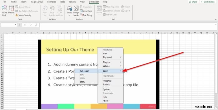 Cách phát Video và Âm thanh trong Microsoft Excel 