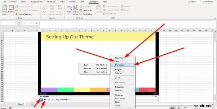 Cách phát Video và Âm thanh trong Microsoft Excel 