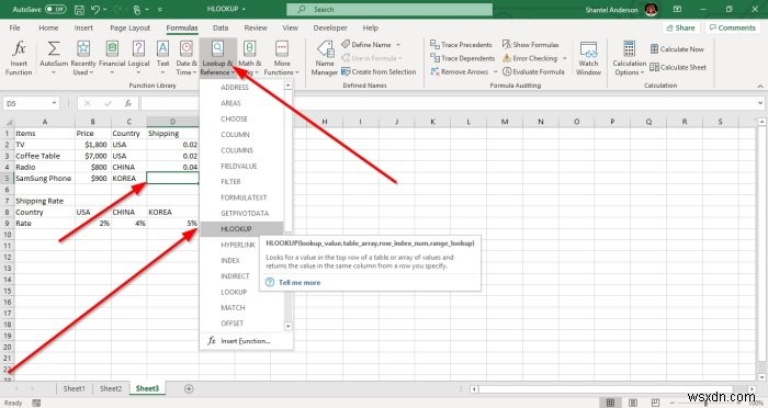 Cách sử dụng hàm HLOOKUP trong Microsoft Excel 