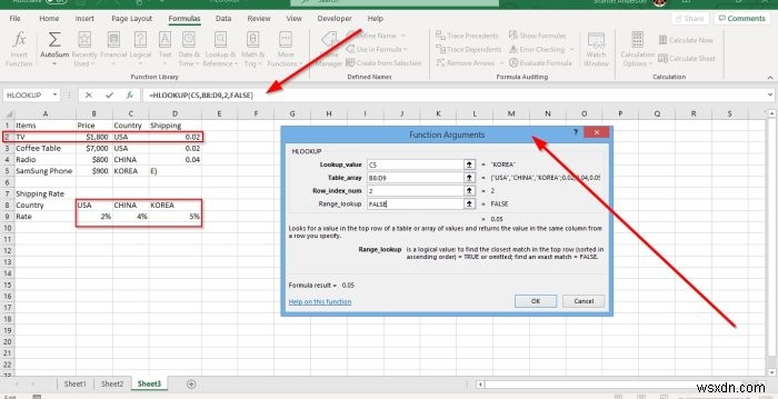 Cách sử dụng hàm HLOOKUP trong Microsoft Excel 
