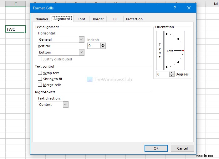 Cách xoay văn bản trong bảng tính Excel theo cách thủ công 