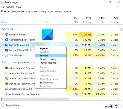 Microsoft Teams Error CAA2000B, Chúng tôi không thể đăng ký thiết bị của bạn 