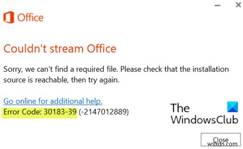 Sửa mã lỗi Microsoft Office 30029-4, 30029-1011, 30094-1011, 30183-39, 30088-4 trên Windows 10 