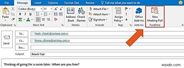 Cách sử dụng Microsoft FindTime để lên lịch họp nhanh hơn trên Outlook 