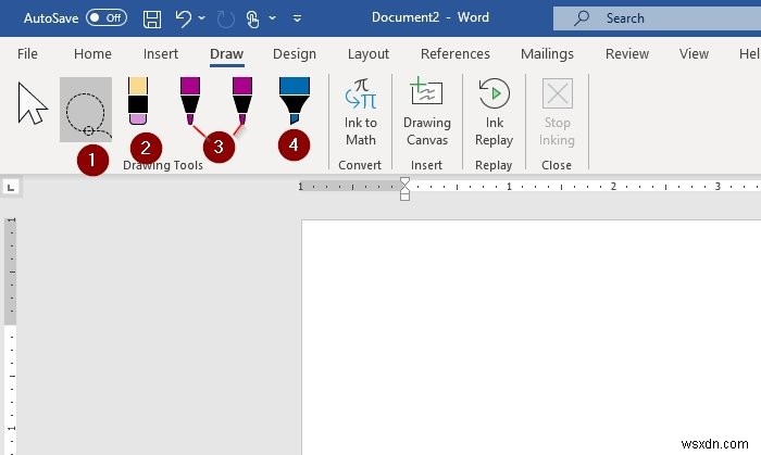 Cách vẽ trong Microsoft Word bằng công cụ Draw Tab