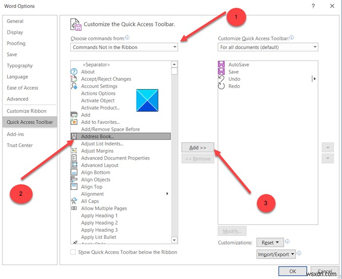 Cách chèn Danh bạ Outlook vào Word 