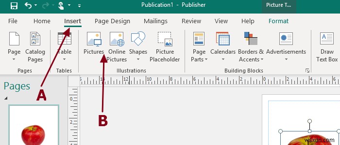 Thêm, di chuyển và sửa đổi hình ảnh hoặc hình ảnh trong Microsoft Publisher 