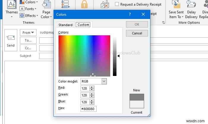 Cách thêm hoặc thay đổi màu nền và hình ảnh trong email Outlook 