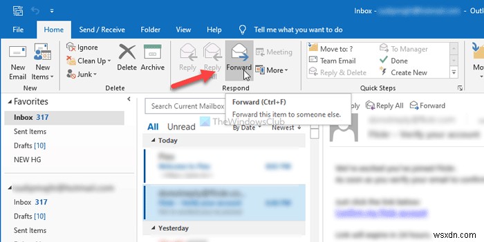 Cách chuyển tiếp nhiều email cùng lúc từ Outlook 