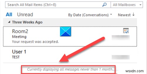Chỉ một số email được đồng bộ hóa trong ứng dụng khách Outlook trên máy tính 