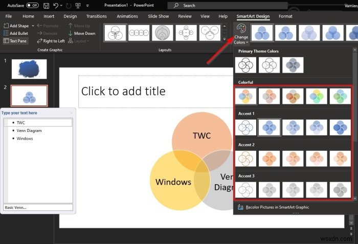 Cách tạo Sơ đồ Venn trong Microsoft PowerPoint 