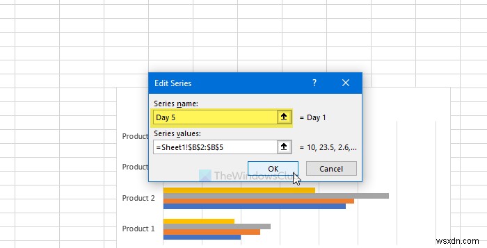Cách thay đổi tên Chuỗi dữ liệu trong đồ thị hoặc biểu đồ Microsoft Excel 