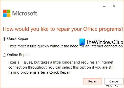 Sửa mã lỗi Microsoft Office 0x426-0x0 