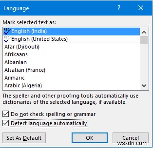 Kiểm tra ngữ pháp và chính tả không hoạt động trong Microsoft Word 