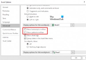 Cách hiển thị hoặc ẩn thanh cuộn trong bảng tính Excel 