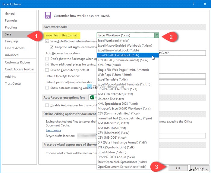 Cách thay đổi Định dạng tệp mặc định để lưu trong Word, Excel, PowerPoint 