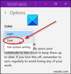 Cách bật Chế độ tối trong OneNote hoặc Outlook 