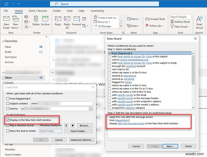 Cách nhận thông báo cho các liên hệ đã chọn trong Microsoft Outlook 