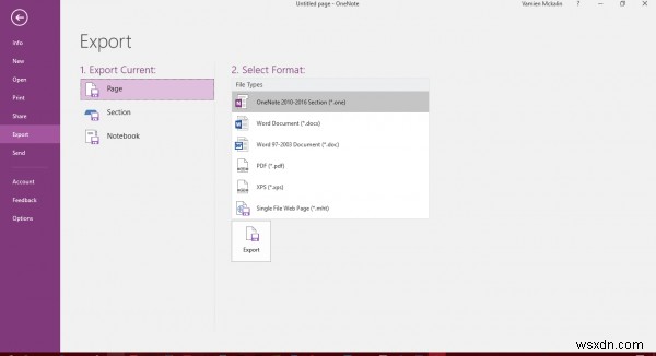 Cách xuất tệp OneNote, ghi chú, sổ ghi chép sang các định dạng khác nhau 