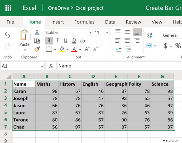 Cách tạo Biểu đồ Thanh hoặc Biểu đồ Cột trong Excel 