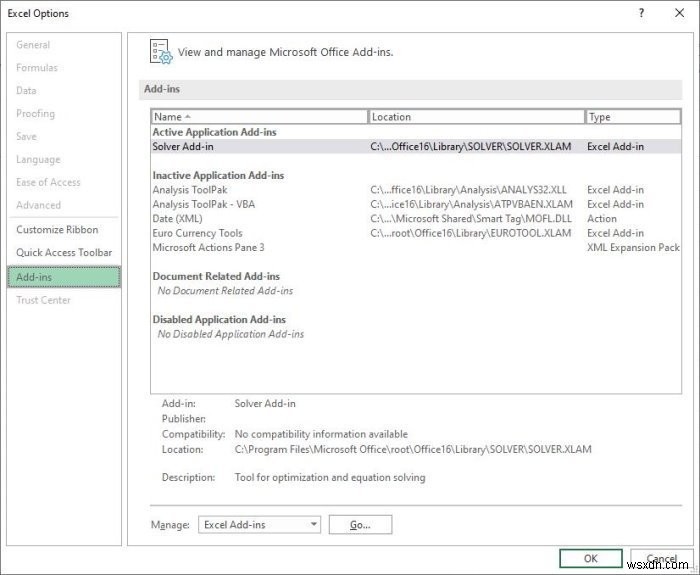 Microsoft Excel hiển thị mức sử dụng CPU cao khi chạy trên Windows 10 