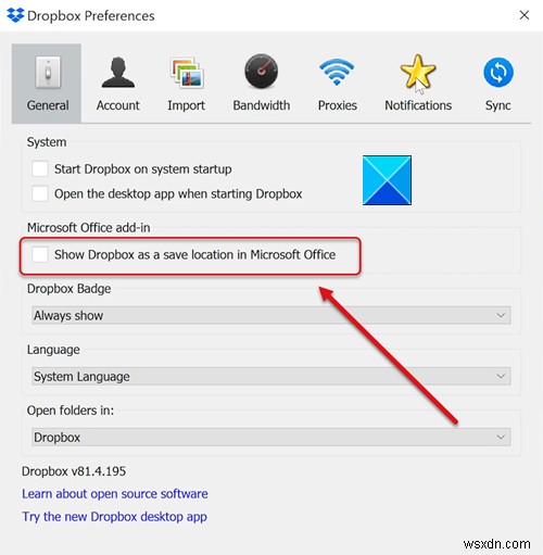 Cách thêm Dropbox làm Dịch vụ đám mây vào Microsoft Office 