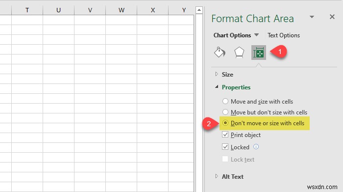 Cách khóa vị trí Biểu đồ trong bảng tính Excel 