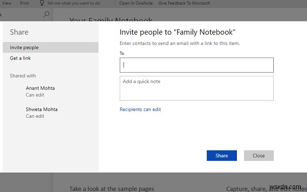 Chia sẻ sổ ghi chép OneNote với gia đình của bạn bằng tính năng Gia đình của Microsoft 