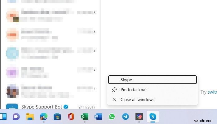 Cách thu nhỏ Skype vào khay hệ thống trong Windows 11/10 