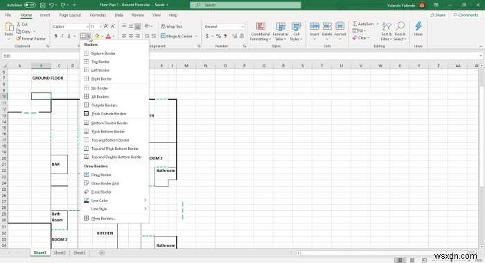 Cách sử dụng Excel để thiết kế Sơ đồ tầng đơn giản 