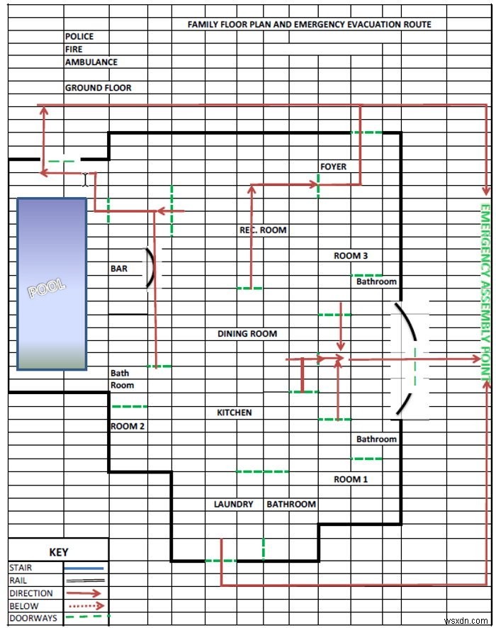 Cách sử dụng Excel để thiết kế Sơ đồ tầng đơn giản 