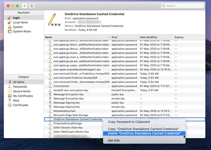 Bạn đang đồng bộ hóa một lỗi tài khoản khác trong OneDrive for Mac 