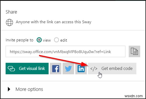 Cách nhúng nội dung vào Microsoft Sway 