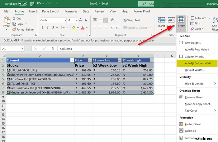 Cách tìm nạp Giá chứng khoán theo thời gian thực trong Excel bằng cách sử dụng Báo giá chứng khoán 