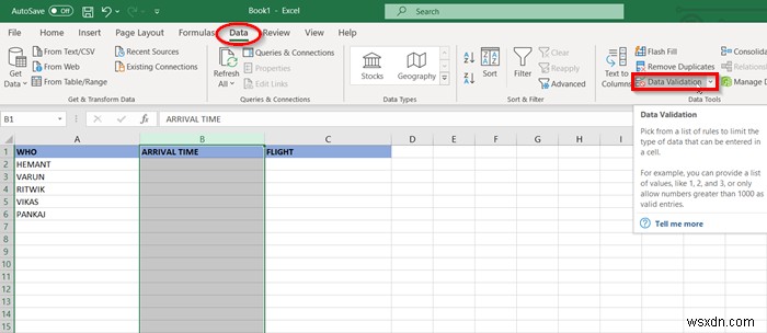 Cách áp dụng xác thực dữ liệu cho ô trong Microsoft Excel 
