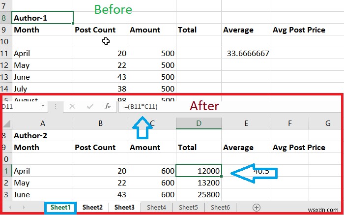 Cách nhóm các trang tính trong Excel 