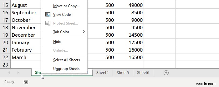 Cách nhóm các trang tính trong Excel 