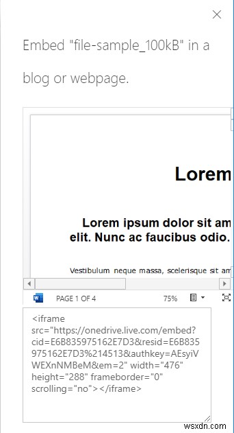 Cách nhúng tài liệu Word vào trang web 