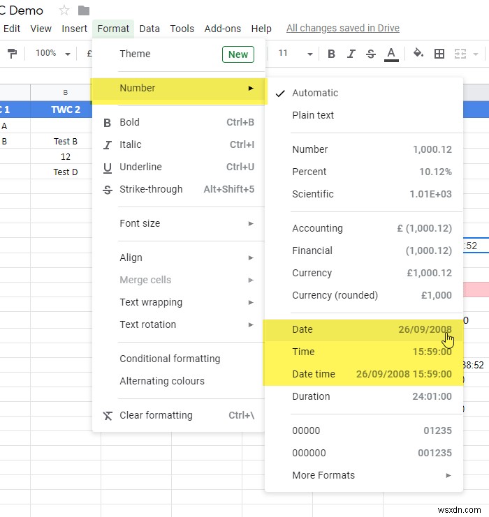 Cách hiển thị Ngày và Giờ hiện tại trong Excel và Google Trang tính 