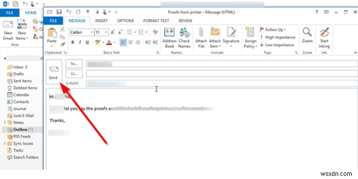 Cách gửi email bị kẹt trong Hộp thư đi của Microsoft Outlook 