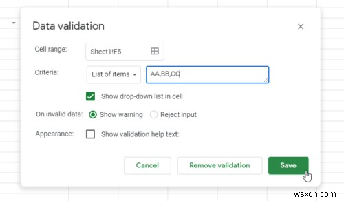 Cách tạo danh sách thả xuống trong Excel và Google Trang tính 