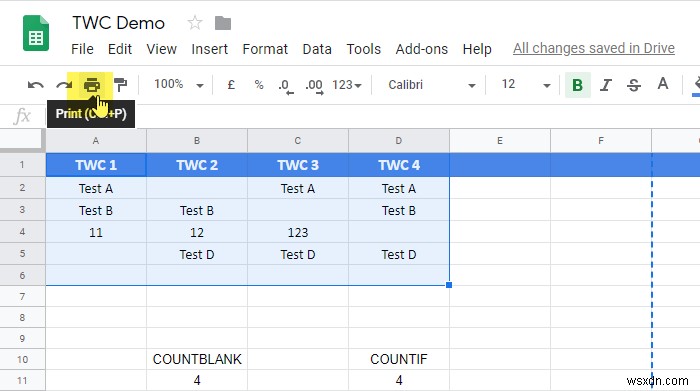 Cách in các ô đã chọn trong Microsoft Excel hoặc Google Trang tính