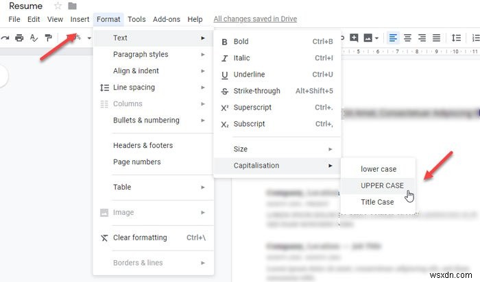 Cách thay đổi trường hợp văn bản trong Word và Google Documents 