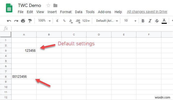 Cách thêm số 0 vào trước số trong Excel và Google Trang tính 