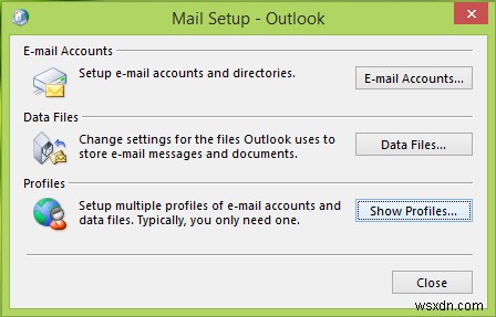 Không thể khởi động Microsoft Outlook, Không thể mở cửa sổ Outlook 