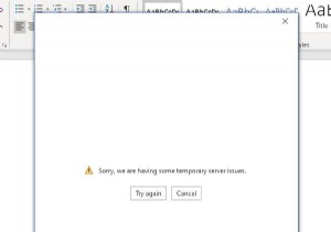 Xin lỗi, chúng tôi đang gặp một số sự cố máy chủ tạm thời - Lỗi ứng dụng Office 365 