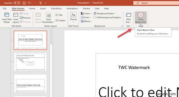 Cách chèn Hình mờ Văn bản hoặc Hình ảnh trong các trang chiếu PowerPoint 